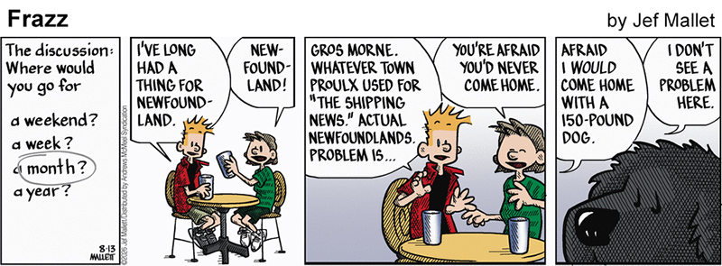 Frazz comic about Newfoundland
